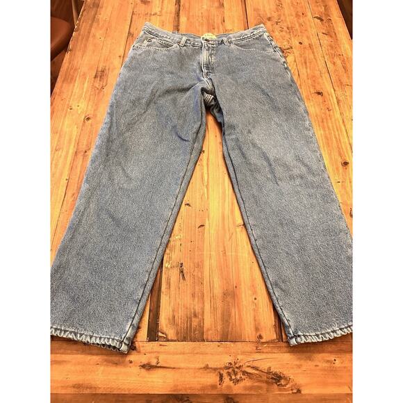 LL Bean Fleece Lined Men’s Relaxed Fit Jeans Size 36 X 29 Hike Fish Outdoors - Picture 1 of 15